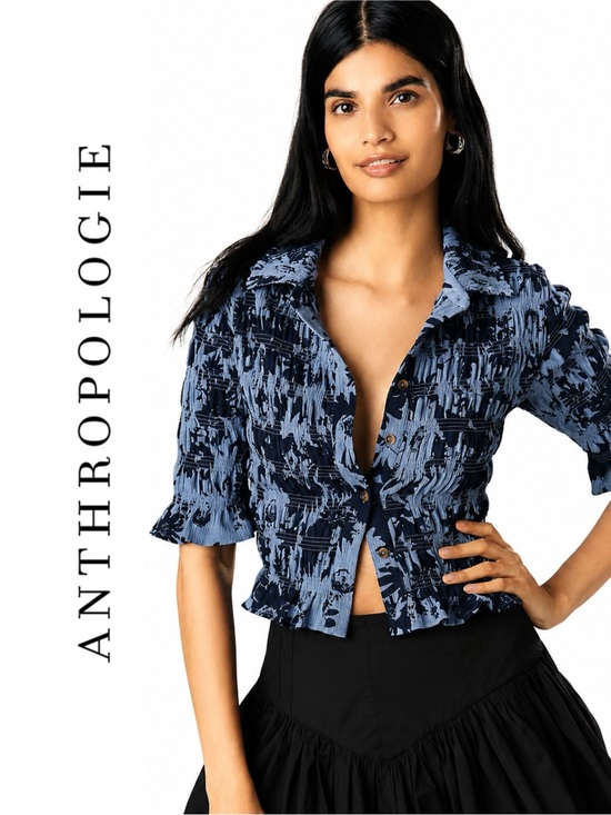 Anthropologie Tops - Anthropologie Maeve Smocked Button-Front Top